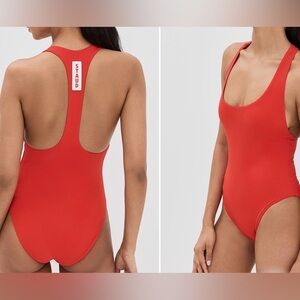 STAUD Anchor one Red Rose One-Piece Swimsuit swim size large